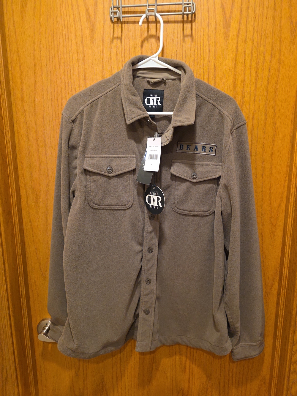 Taupe Lightweight Darius Rucker Fleece Shirt Jacket - BEARS
